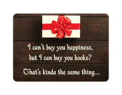 Wenskaart i can't buy happiness