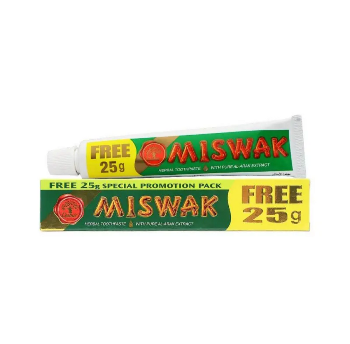 Dabur Miswak Herbal Tandpasta Pure Al-Arak Extract 50 + 25 g