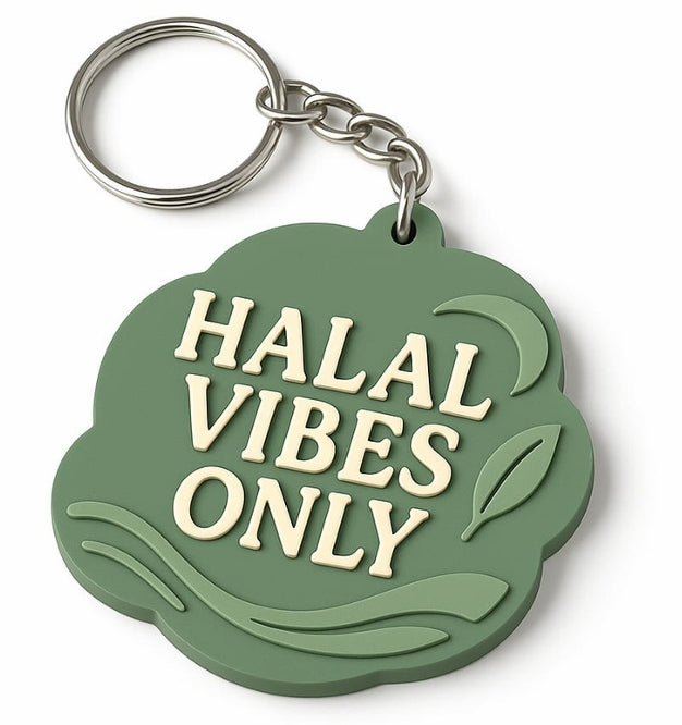 Sleutelhanger halal vibes  only  donkergroen