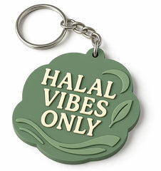 Sleutelhanger halal vibes  only  donkergroen