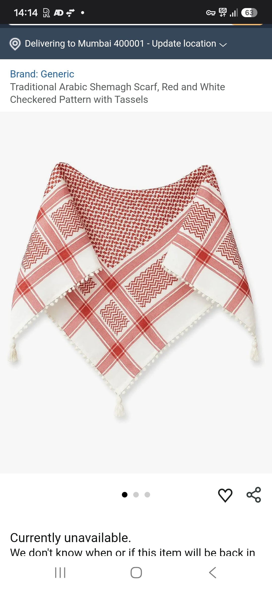 Shemagh (Keffiyeh) | Red & White