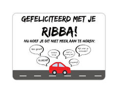 Wenskaart Gefeliciteerd met je ribba!